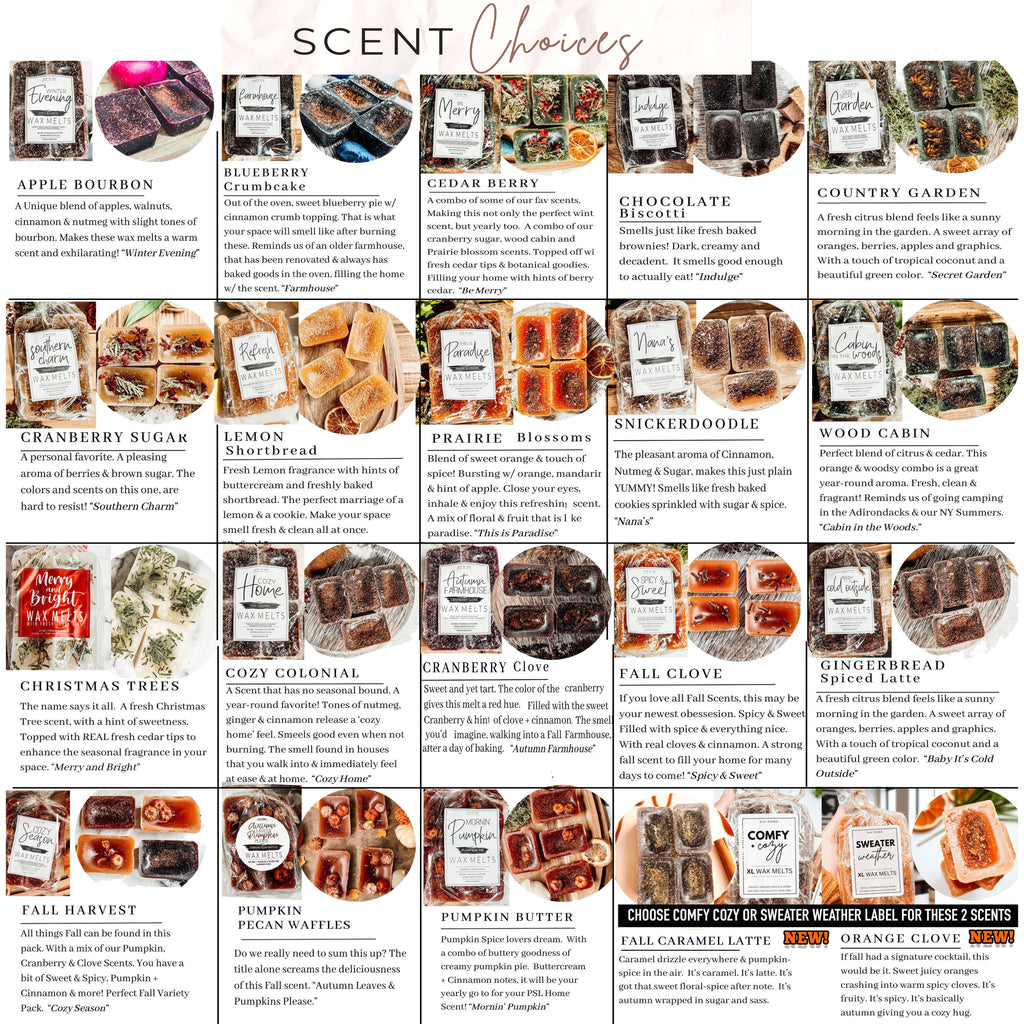 Fall & Winter Home Fragrances, Comfy Cozy XL Wax Melt Unique