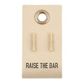 Leather Tag  Earrings - Bar