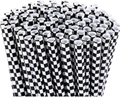 Black and White Checkered Reusable Straw