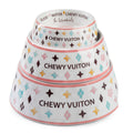 White Chewy Vuiton Dog Bowl - Dog Food Bowl