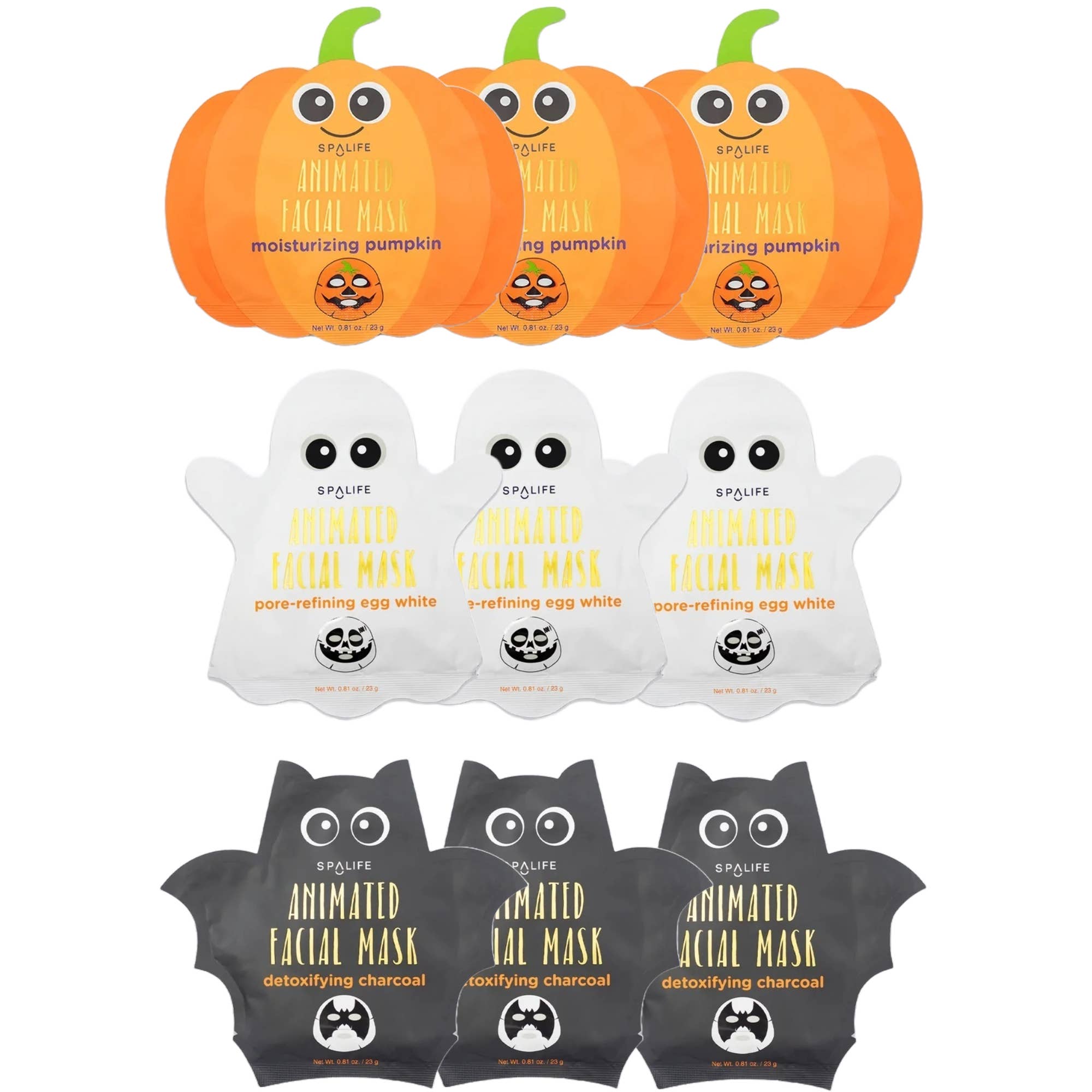 Korean Skincare Halloween Sheet Masks | Pumpkin, Ghost & Bat